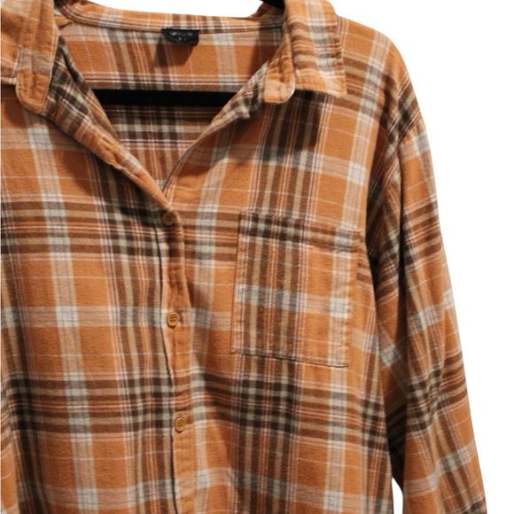 Cotton On Orange Plaid Women's Top - Picture 8 of 8